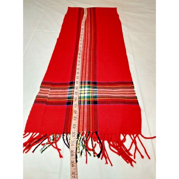 Italy Design Cashmere Feel Winter Red Plaid Scarf - Picture 5 of 5
